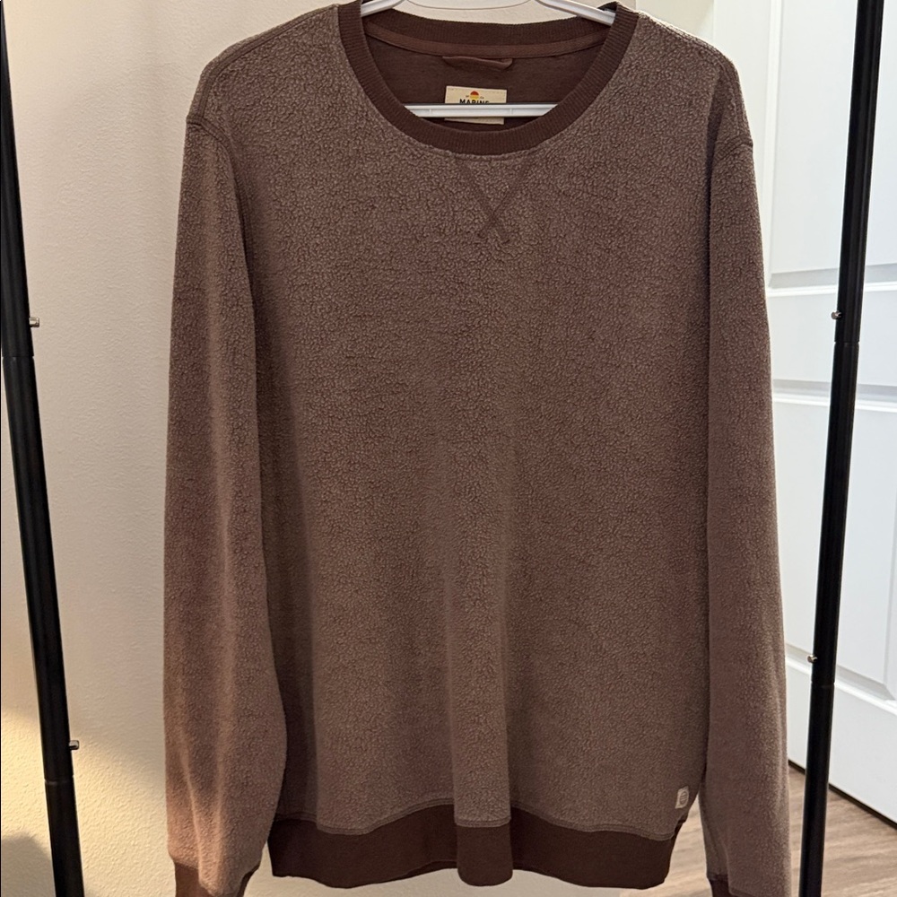 Marine Layer Men's Brown Crewneck Sweater